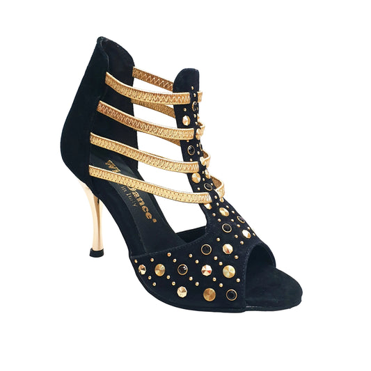 Sandalo da Donna in Camoscio Nero Swann Elizabeth Pirata Wish Dance (460PW), vista frontale