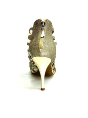 Carica immagine nella Galleria, Sandalo da donna Intrigo 780 Wish Dance Shop in glitter platino con tacco a spillo laminato oro platino