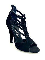 Load image into Gallery viewer, Lilith (460) - Sandalo da Donna in Camoscio Nero con Tacco alto a Spillo Largo