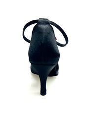 Load image into Gallery viewer, Ely QB (32QB) - Scarpa Basica da Donna in Raso Nero con Cinturino doppio sulla Caviglia co Tacco Spillo Largo