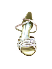 Load image into Gallery viewer, CAROLIN QC (Marea L14) - Woman's Shoe in Pink Powder Silk Satin With Boreal Swarovski and Spool Heel / Slim Latin