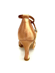 Carica immagine nella Galleria, Andromaca Vegan QB (45QB) Senza Rete - Scarpa Vegana in Raso Bronzo fondo Gommina Flex Wish Dance Shop