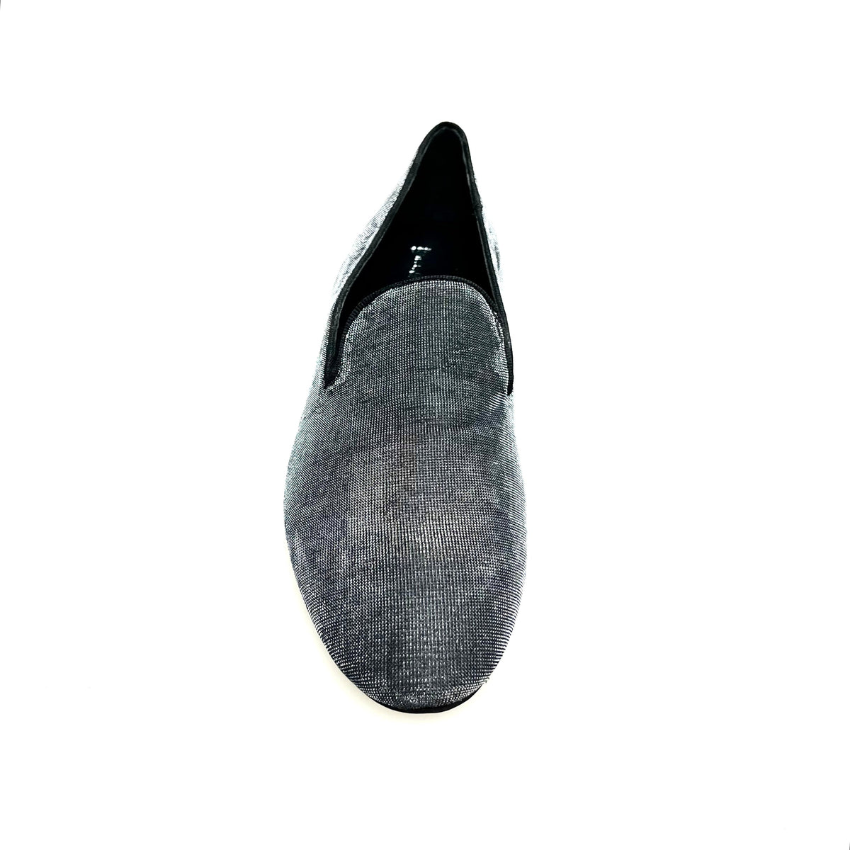 Mocassino Boris MS20 da uomo in fish satinato silver con tacco in legno, scarpa elegante con forma lunga e stile classico