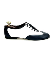 Carica immagine nella Galleria, EL MAMBO (J06L) - Jazz da Allenamento in Pelle Blu Notte/Pelle Bianca Wish Dance Shop