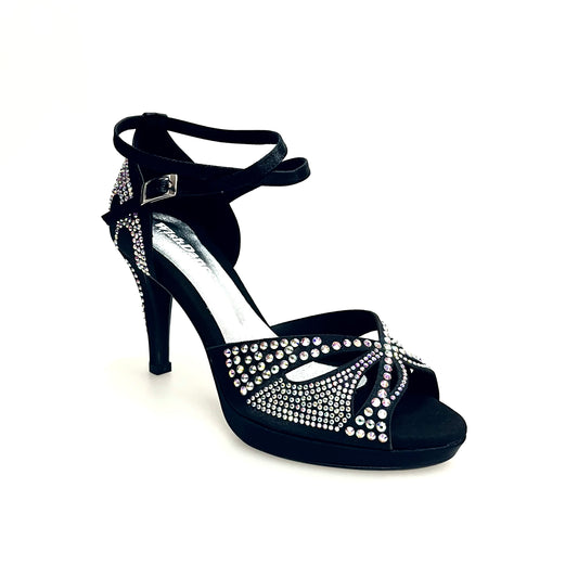 Scarpa da Ballo in Raso Seta Nera Deluxe Butterfly Wish Dance, vista laterale