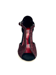 Load image into Gallery viewer, Fascino (401) - Scarpa da Donna in Sunseet Rosso Profili neri Tacco a Spillo Smaltato Nero