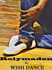 Carica immagine nella Galleria, Roly - Jazz 06 in Pelle Bianca con elastico Nero Suola Bufalo Confort Flex Wish Dance Shop