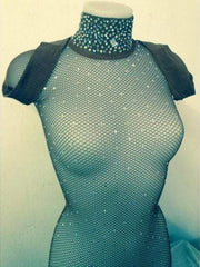 Load image into Gallery viewer, Swarovski Tuta Dolcevita Professionale in Rete con Swarovski Luxury