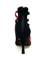 Load image into Gallery viewer, Wish Dance Shop 161 Camoscio Nero e Rosso Ricamo Kizmi