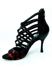 Carica immagine nella Galleria, Wish Dance Shop 161 in Pizzo Rosso con Tallone in Pelle Nera