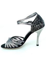 Carica immagine nella Galleria, Wish Dance Shop 210/7 in Glitter Carbon e sunseet Carbon Tacco Slim Laminato Carbon a Specchio