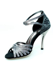 Carica immagine nella Galleria, Wish Dance Shop 210/7 in Glitter Carbon e sunseet Carbon Tacco Slim Laminato Carbon a Specchio