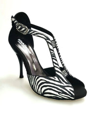 Carica immagine nella Galleria, Wish Dance Shop 401 Camoscio Nero Raso Zebra