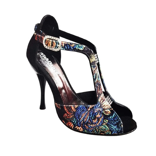 Sandalo da Donna in Velluto New Velvet Fascino Wish Dance, nero, vista laterale