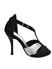 Load image into Gallery viewer, Wish Dance Shop 403 Camoscio Nero e Glitter Argento