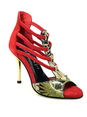 Carica immagine nella Galleria, Wish Dance Shop 460 Fleur Oro Camoscio Rosso
