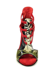 Carica immagine nella Galleria, Wish Dance Shop 460 Fleur Oro Camoscio Rosso