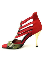 Carica immagine nella Galleria, Wish Dance Shop 460 Fleur Oro Camoscio Rosso