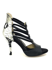 Load image into Gallery viewer, Wish Dance Shop 460 Pelle Nera Pitone Bianco-Verde