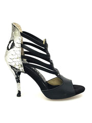 Carica immagine nella Galleria, Wish Dance Shop 460 Pelle Nera Pitone Bianco-Verde