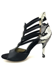 Carica immagine nella Galleria, Wish Dance Shop 460 Pelle Nera Pitone Bianco-Verde