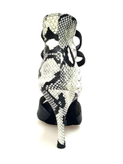 Load image into Gallery viewer, Wish Dance Shop 460 Pelle Nera Pitone Bianco-Verde