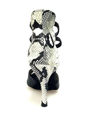 Carica immagine nella Galleria, Wish Dance Shop 460 Pelle Nera Pitone Bianco-Verde