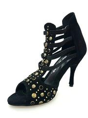 Carica immagine nella Galleria, Wish Dance Shop 460 PW Camoscio Nero Borchie Oro