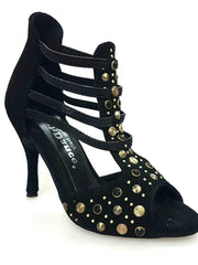 Carica immagine nella Galleria, Wish Dance Shop 460 PW Camoscio Nero Borchie Oro