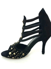 Carica immagine nella Galleria, Wish Dance Shop 460 PW Camoscio Nero Borchie Oro