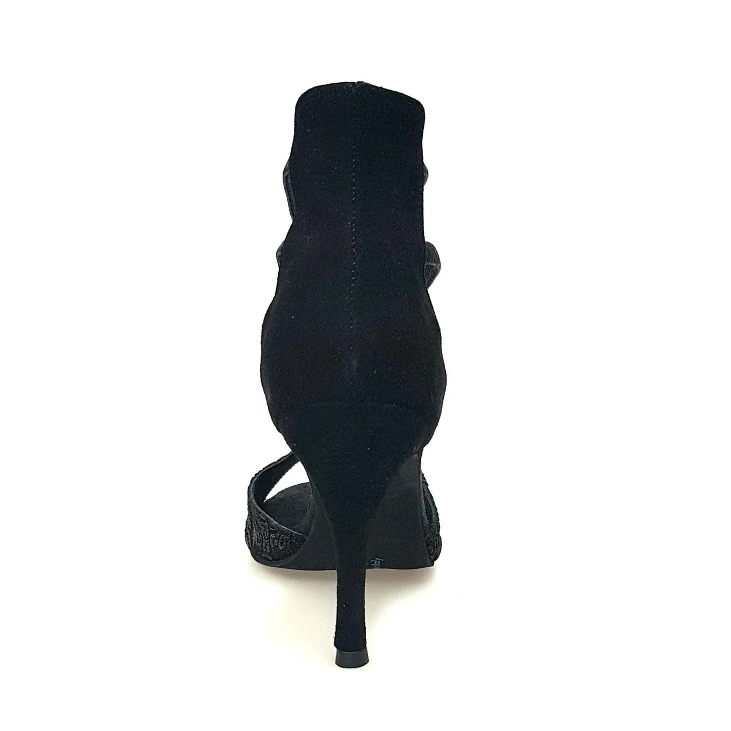Sandalo donna Lilith (460) di Wish Dance Shop con ricamo oro rilievo e tallone in camoscio nero.