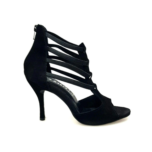 Sandalo da Donna in Camoscio Nero Lilith Zip Wish Dance, vista laterale