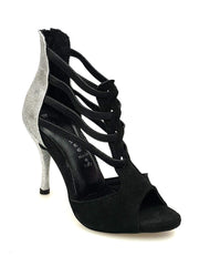 Load image into Gallery viewer, Wish Dance Shop 460 zip Camoscio Nero e Glitter Argento