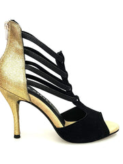 Carica immagine nella Galleria, Wish Dance Shop 460 zip Camoscio Nero e Glitter Oro