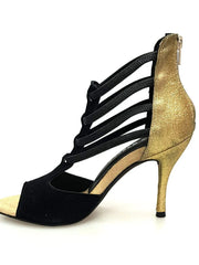 Carica immagine nella Galleria, Wish Dance Shop 460 zip Camoscio Nero e Glitter Oro