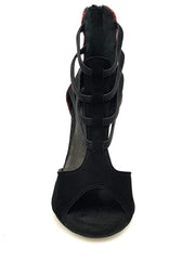 Load image into Gallery viewer, Wish Dance Shop 460 zip Camoscio Nero e Glitter Rosso