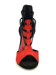 Carica immagine nella Galleria, Wish Dance Shop 460 zip Camoscio Rosso e Glitter Nero