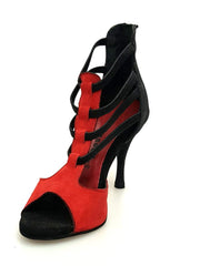 Carica immagine nella Galleria, Wish Dance Shop 460 zip Camoscio Rosso e Glitter Nero