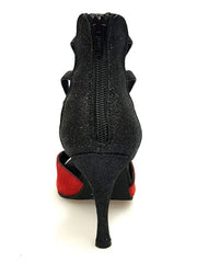 Carica immagine nella Galleria, Wish Dance Shop 460 zip Camoscio Rosso e Glitter Nero