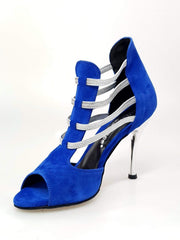 Carica immagine nella Galleria, Wish Dance Shop 460PW Camoscio Blu Royal e Elastici Argento