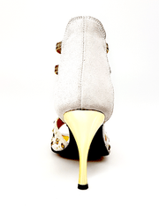 Load image into Gallery viewer, Wish Dance Shop 460PW Camoscio Ghiaccio con Borchie Oro e Elastici Oro