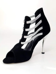 Carica immagine nella Galleria, Wish Dance Shop 460PW Camoscio Nero e Elastici Argento