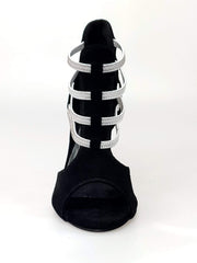 Carica immagine nella Galleria, Wish Dance Shop 460PW Camoscio Nero e Elastici Argento