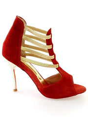 Carica immagine nella Galleria, Wish Dance Shop 460PW Camoscio Rosso Elastici Oro