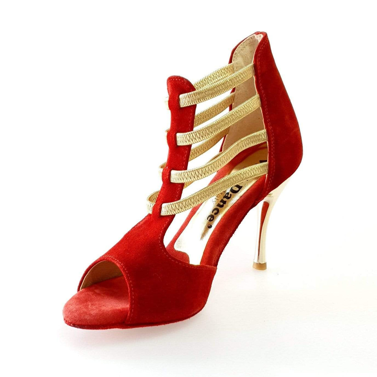 Sandalo da Donna in Camoscio Rosso Diabla Oro Wish Dance, dettaglio tacco