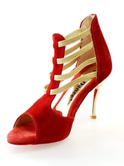 Carica immagine nella Galleria, Wish Dance Shop 460PW Camoscio Rosso Elastici Oro