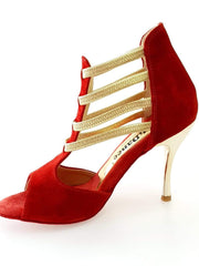 Carica immagine nella Galleria, Wish Dance Shop 460PW Camoscio Rosso Elastici Oro