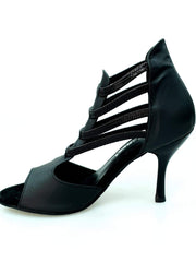 Load image into Gallery viewer, Wish Dance Shop 460 PW  Pelle Nera Tacco Smaltato Nero
