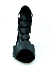 Load image into Gallery viewer, Wish Dance Shop 460 PW  Pelle Nera Tacco Smaltato Nero