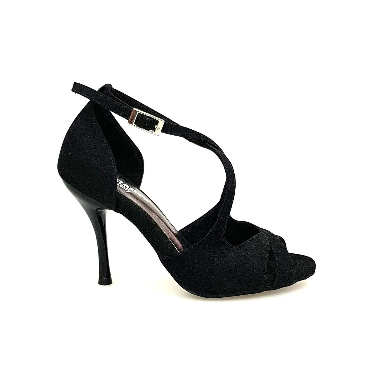 Sandalo da donna in Morbido Camoscio Nero Athena Wish Dance, vista frontale